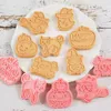 Baking Moulds 8Pcs/set Halloween Cookie Cutters Plastic 3D Cartoon Pressable Biscuit Mold Pumpkin Witch Stamp Pastry Bakeware Tool