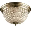 Ceiling Lights Vintage Bronze Light Crystal Flush Mount Lamps E14 Luxury Lamp In Kitchen Corridor Bedroom Hallway Fixture