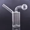 Mini pipa in vetro Bruciatore a nafta Bong Narghilè Gorgogliatore Fumo Tubi d'acqua Spessa Pyrex Heady Recycler Dab Rig Mano Bong Cera Strumento Dabber Dhl Free