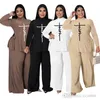 S-5XL Survêtements de grande taille pour femmes 2023 Printemps Automne Nouvelle mode Lettre imprimée Sangle latérale fendue Hauts amples et pantalons à jambes larges Tenues