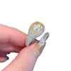 Choucong Brand Luxury Jewelry Wedding Rings 925 Sterling Silver Water Drop Yellow Topaz CZ Diamond Gemstones Party Women Engagemen7048363