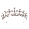 Luxury Pearls Diamond Tiara Hair Hoop Crystal Headwear Crowe Crown Rimistone With Wedding Bijoux Diamants Couronnes Bridal Courons Hg794