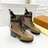 Botas Deserto Plataforma Laureate Designer de Luxo Camurça Couro de Bezerro e Lona Envernizada Solado de Borracha Traseira Traseira Tênis Martin Winter Tamanho 35-41