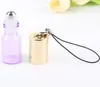 5 ML couvercle en or Pendentif Perle Lustre Rouleau Bouteille Huile Essentielle Vide Parfum Flacons En Verre Porte-clés Avec Bille En Métal