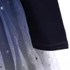 Girl Dresses 2023 Dress Fashion Navy Blue Autumn For Girls Birthday Party Star Sequins Voile Princess Vestidos