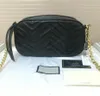 Designer Marmont Bag Wave Pattern Satchel ombro bolsa de corrente Bolsas de corrente Crossbody Bolsa Lady Leather Classic Style Tote Sacts 24cm
