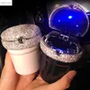 Nieuwe multifunctionele lumineuze strass auto Ashtray Smoke Cup Holder met LED -licht