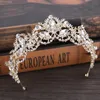 Luxury Diamond Light Gold Tiara Hair Hoop Crystal Bridal Headwear Crown Rhinestone With Wedding Jewelry Diamonds Brudkronor Huvudstycken