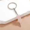 Punk bliksem vorm hanger Key Ring Opal Crystal Natural Stone Gem Keychain voor vrouwelijke mannen Persoonlijkheidsaccessoires