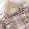 Girl Dresses Infant Girls Dress 2023 Autumn Winter Long Sleeve Casual Princess Plaid Party Ruffles Baby Children Clothing 3M-3 Years