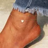 Anklets WeSparking For Women Foot Chain Jewelry Gold/Silver Plated Heart Charm 2023 Trend Fashion