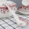 Set di stoviglie Ciotola in ceramica smaltata Riso al vapore Salute ossea romantica del piatto domestico cinese