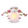 Plafonniers Fleurs Pastorales Princesse Chambre Lampe Européenne Mode Chambre Couloir Balcon Luminaires