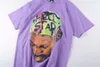 Purple T Shirts Tees Short Sleeve Tees For Men Print High-Quality T-shirts Tops Pure Cotton Hip Hop Tee