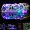 Strings 10m/20m/30m zonne -aangedreven touwstrookverlichting Waterdichte buis Garland Fairy Light voor buiten binnentuin Kerstmis Kerstmis