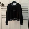 2022 Women Sweater Woman Designer Cardigan Knit Sweater Letter Round Round Crow Neck Stripe Knous