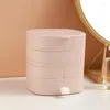 Storage Boxes 4 Floor Rotating Jewelry Box Earrings Ring Container For Small Things Of Organizer Multifunctional