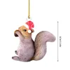 Decorative Figurines Simulation Wild Animal Model Toy Mini Squirrel Hedgehog Hanging Figures Dolls Miniatures Christmas Tree Pendant