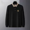 Hurtownia 2023 Autumn and Winter Men's Polos 100% bawełniana koszulka polo z długim rękawem haftowa jesienna biznes swobodna lapowa moda miękka m-4xl 6698#