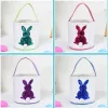 New Canvas Easter Bag Party Favor 23x25cm DIY cesta de cesta artesanal bordada cesto de coelho