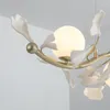 펜던트 램프 2023 현대 디자인 샹들리에 도자기 잎 조명 엘 거실 침실 예술 로비 장식 샹들리에