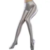 Active Pants Women Shiny Glossy Spandex Stockings Opaque Pantyhose Sports Fitness Tights H7JP