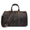 Sacs Duffel Luufan Crazy Horse Cuir Bagage à bandoulière Sac de voyage Messenger Nuit pour Tour 2023 Designer Main