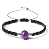 Braccialetti a maglie 10mm Quarzi naturali Perline di pietra Bracciale a treccia per donna Uomo Coppia Prehnite Ametiste Lava Reiki Polsino in corda nera