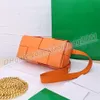 High Quality Fashion woven leather shoulders bag Luxury designer medium Women's cross body handbag purse Waist Bags