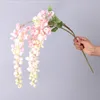 artificial wisteria silk flower 5 forks 110cm long nine colors for choose hanging vine 0213