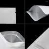 Prezent Wrap 100pcs Matte Biała folia aluminiowa stojak na torba jedzenie orzechowe melonowe nasiona suszone owoce cukierki kawa wielokrotnego użytku