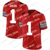 American College Football Wear Custom 2021 Ohio State Buckeyes Football Jersey 1 Fields 2 Olave Young Dobbins 7 Stroud 32 Treveyon Henderson Garrett Wilson 11 Jaxon