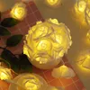 Sznurki LED Garland Artificial Rose Flower Light