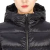 Veste Parkas à capuche pour femme, manteau d'extérieur d'hiver en duvet de canard noir