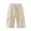 Men's Shorts Casual Loose Men 2023 Male Cotton Linen Summer Breathable Solid Color Fitness Shopping Trip Streetwear