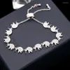 Pulseira clara cristal elefante animal pulseiras escaláveis ​​de zircão de cobre mulheres pulseiras contratadas jóias grow gota
