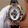 JF Luxury Watch 3126 Chronograph Movement Mens Watches Automatic Mechanical Leather Watchband Ceramic Loops 42mm Diameter Wristwat2304