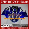 OEM Culce Body for Kawasaki Ninja ZX-11 R ZZR-1100 ZX-11R Blue Blossy ZX11r 93 94 95 96 01 165NO.80 ZZR 1100 CC ZX11 ZX 11 R 11R ZZR1100 1997 1998 1999 2000 2001 2001 Fairings Kit