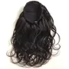 2023 Llegada Mojada y ondulada Cola de caballo Extensión del cabello humano Clip de cordón en las mujeres Postizo Extensiones de cola de caballo Onda natural 120g