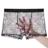 Mutande da uomo Intimo sexy senza cuciture Pantaloni Mutandine di pizzo Boxer morbidi traspiranti Pantaloncini estivi