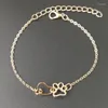 Link armbanden creatief schattige hartvormige hondenprint armband eenvoudig gouden zilveren kleur metaal sieraden mode meisje feest cadeau