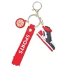 Ber￶mda design Mini Basketball Shoes Keychains Stereoskopisk modell Byggblock 6 F￤rger PVC Keychain Pendant Cartoon Ryggs￤ck H￤ngande ornament