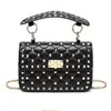 Fashion Genuine Leather Rivet Shoulder Bags for Women 100% Sheepskin Ladies Fashion Chain Crossbody Bag Designer291k