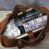 Sacs polochons rétro hommes bagage à main sac voyage Geunine cuir grande capacité unique épaule Messenger pour ordinateur portable 15 pouces
