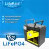 LiitoKala 12v 60ah lifepo4 pil paketi 12.8v lityum 12.8v60ah Demir fosfat pil, 4S 50A BMS LCD ekran 14.6V şarj cihazı