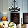 Ljuskronor vintage järn ljuskrona belysning lyster smides loft för vardagsrum sovrum kök inomhus led nordiska retro lampor