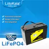 Liitokala 12.8V 90AH 100AH 120AH LifePO4バッテリーパック12V充電式リチウム鉄リン酸リン酸リン酸リン酸リン酸リン酸リン酸リン酸リン酸リン酸塩は、LCD 14.6V充電器を備えたゴルフカートソーラーセル4S 100A BMSに使用できます。