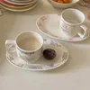 Plates LadyCC Blogger's Ceramic Tableware French Letter Coffee Cup And Plate Po Good-looking Household