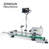ZONESUN Tabletop Automatic Low Viscosity Liquid Filling Machine Juice Water Bottles Filler With Conveyor Belt