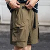 Heren shorts Hoge kwaliteit magnetische gesp ijsbelt Ice Silk Multi Pocket Workwear Men's Quick Drying Wrinkle resistent Capris Summer Pants